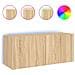 Mobile Tv A Parete Con Luci Led Rovere Sonoma 100x35x41 Cm - Foto miniatura 2