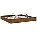 Sabbiera Con Sedute Miele Quadrata In Legno Massello Di Pino - Foto miniatura 3