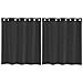 Tende In Voile Con Occhielli 2 Pz Nero 140x140 Cm - Foto miniatura 2