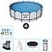 Piscina Fuori Terra - In Giro - 488x122 Cm - Grigio - Include Accessori Coordinati Cb29 - Foto miniatura 1