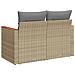 Divano Da Giardino Con Cuscini A 2 Posti Beige In Polyrattan - Foto miniatura 5