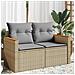 Divano Da Giardino Con Cuscini A 2 Posti Beige In Polyrattan - Foto miniatura 8