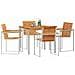 Set da Pranzo da Giardino 5 Pezzi  in Legno Solido di Acacia, Tavolo da Pranzo da Esterno  90x90x74.5 cm in Legno Solido di Acacia - Foto miniatura 3