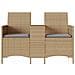 Divano Giardino 2 Posti con Tavolo e Cuscini Beige Polyrattan - Foto miniatura 3