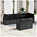 Set di divani da giardino a 8 pezzi con cuscini in polyrattan nero, Divano da giardino per 2 persone con cuscini in polyrattan nero - Foto miniatura 2