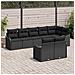Set di divani da giardino a 8 pezzi con cuscini in polyrattan nero, Divano da giardino per 2 persone con cuscini in polyrattan nero - Foto miniatura 3