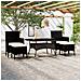 Set Pranzo da Giardino 5 pz  Polyrattan e Vetro Temperato Nero - Foto miniatura 2