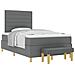 Letto con Box Spring con Materasso e Panchina Grigio Scuro 120x190 cm Tessuto - Foto miniatura 1