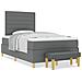 Letto con Box Spring con Materasso e Panchina Grigio Scuro 120x190 cm Tessuto - Foto miniatura 4