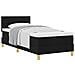 Letto con Rete a Molle e Materasso Nero 90x200 cm Tessuto - Foto miniatura 1