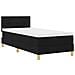Letto con Rete a Molle e Materasso Nero 90x200 cm Tessuto - Foto miniatura 3