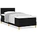 Letto con Rete a Molle e Materasso Nero 90x200 cm Tessuto - Foto miniatura 4