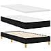 Letto con Rete a Molle e Materasso Nero 90x200 cm Tessuto - Foto miniatura 6