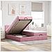 Struttura Letto Pouf con Materassi Rosa 200x200 cm Velluto - Foto miniatura 2