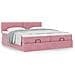 Struttura Letto Pouf con Materassi Rosa 200x200 cm Velluto - Foto miniatura 4