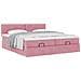 Struttura Letto Pouf con Materassi Rosa 200x200 cm Velluto - Foto miniatura 5