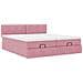 Struttura Letto Pouf con Materassi Rosa 200x200 cm Velluto - Foto miniatura 6