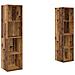 Mobile TV 2 pcs Marrone 37 x 37 x 142.5 cm Legno multistrato - Foto miniatura 1
