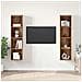 Mobile TV 2 pcs Marrone 37 x 37 x 142.5 cm Legno multistrato - Foto miniatura 2