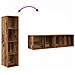 Mobile TV 2 pcs Marrone 37 x 37 x 142.5 cm Legno multistrato - Foto miniatura 8