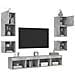 Mobili TV a Muro con LED 8pz Grigio Cemento Legno Multistrato - Foto miniatura 4