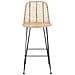 Sedia da Bar 2 pcs Naturale 44,5 x 53 x 111 cm Rattan e Ferro - Foto miniatura 5