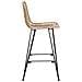 Sedia da Bar 2 pcs Naturale 44,5 x 53 x 111 cm Rattan e Ferro - Foto miniatura 6