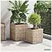 Cestino per Piante con archiviazione 2 pcs Grigio Rattan Lacak - Foto miniatura 2