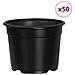 Vaso per Fiori 50 pcs Nero Ø 15 x 12.5 cm Plastica - Foto miniatura 4