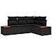 Set Divano da Giardino con cuscino 4 pcs Nero Polyrattan - Foto miniatura 1