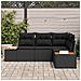Set Divano da Giardino con cuscino 4 pcs Nero Polyrattan - Foto miniatura 3