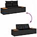 Set Divano da Giardino con cuscino 4 pcs Nero Polyrattan - Foto miniatura 9