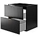 | Mobile sottolavabo - 80/57/46 cm L /A /D - Nero opaco - Mobili bagno, lavabo, mobile bagno | Ripiano - Nero, Piano di lavoro - Marrone - Foto miniatura 3