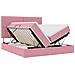 Letto con luci a strisce a LED Rosa 200 x 200 cm Velluto - Foto miniatura 1
