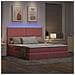 Letto con luci a strisce a LED Rosa 200 x 200 cm Velluto - Foto miniatura 6