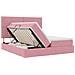 Letto con luci a strisce a LED Rosa 200 x 200 cm Velluto - Foto miniatura 9