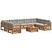 Set divani con cuscino 10 pcs Grigio Naturale e Chiaro - Foto miniatura 3