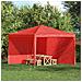 Parete per tenda da festa 2 pcs Rosso 300 x 195 cm PE e Acciaio - Foto miniatura 2