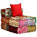 Divano Letto Modulare A 3 Posti In Tessuto Patchwork - Foto miniatura 3