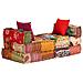 Divano Letto Modulare A 3 Posti In Tessuto Patchwork - Foto miniatura 4
