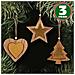 3 Appendini Natale In Legno Stella Albero Cuore Oro Decorazioni Natalizie - Foto miniatura 1