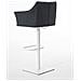 Sgabello Alto Bar Damaso I Sgabello Design Cucina Trapuntato in Tessuto con Braccioli E Schienale Imbottiti l Sedia Sgabello Bar Pub con Poggiapiedi Grigio Scuro Bianco - Foto miniatura 4