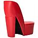 Poltrona A Forma Di Scarpa Con Tacco In Similpelle Rossa - Foto miniatura 3