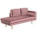 Chaise Longue In Velluto Rosa Destra Miramas - Foto miniatura 5