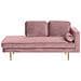Chaise Longue In Velluto Rosa Destra Miramas - Foto miniatura 1