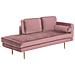 Chaise Longue In Velluto Rosa Destra Miramas - Foto miniatura 7