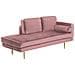 Chaise Longue In Velluto Rosa Destra Miramas - Foto miniatura 13