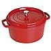 Pentola Rotonda in Ghisa con Coperchio Diametro 24 cm Capacità 5 lt Colore Rosso - Foto miniatura 1