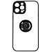 Cover Iphone 14 Pro Max Bimateria Anello Metallico Supporto Nera - Foto miniatura 1