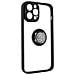 Cover Iphone 14 Pro Max Bimateria Anello Metallico Supporto Nera - Foto miniatura 3